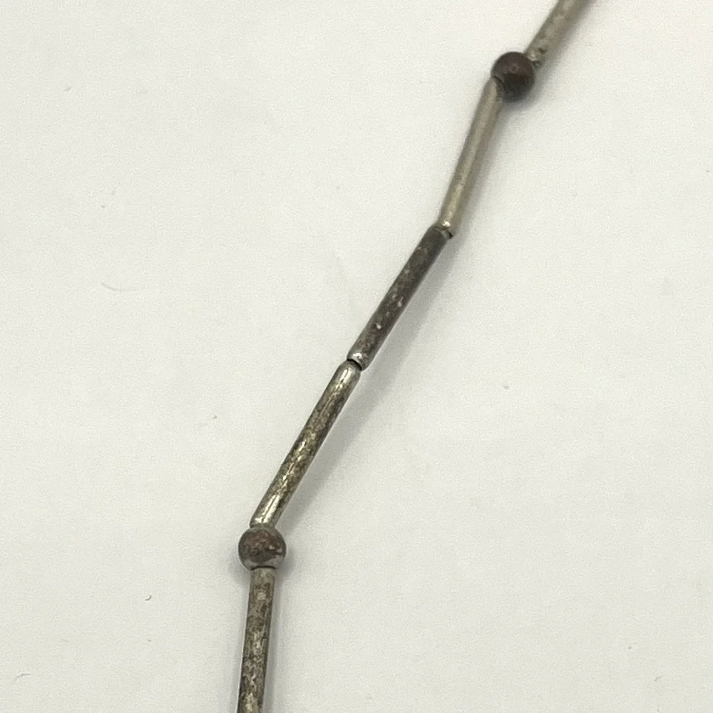 Vintage Turquoise Nugget‎ Sterling Silver Round & Melon Bead Necklace - Picture 8 of 11